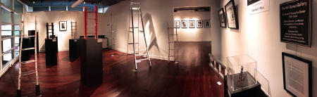 The LADDER Series in solo exhibition 2017, with CHILDHOOD Series in background